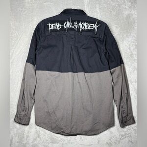 Kill City Men’s Color Block Dead Girls Academy Patch Button Front Shirt Large